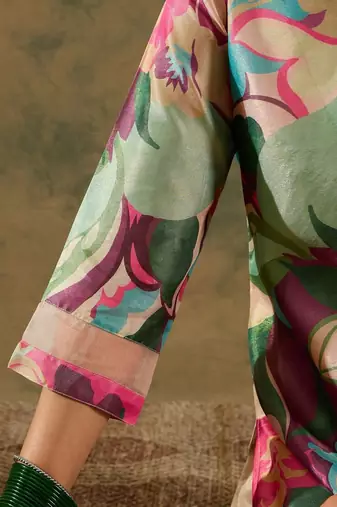 women floral printed regular thread work kurta with palazzos & with dupatta