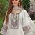 women ethnic motifs embroidered regular thread work liva kurta with trousers & with dupatta