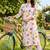 women printed regular cotton kurta with trousers