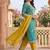 women ethnic motifs embroidered regular thread work kurta with trousers & with dupatta
