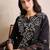 women ethnic motifs embroidered regular thread work kurta with trousers & with dupatta