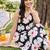 women floral printed regular cotton kurta with trousers