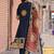 ethnic motifs printed cotton straight kurta with trousers & dupatta