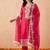women ethnic motifs embroidered regular thread work kurta with trousers & with dupatta