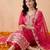 women ethnic motifs embroidered regular thread work kurta with trousers & with dupatta