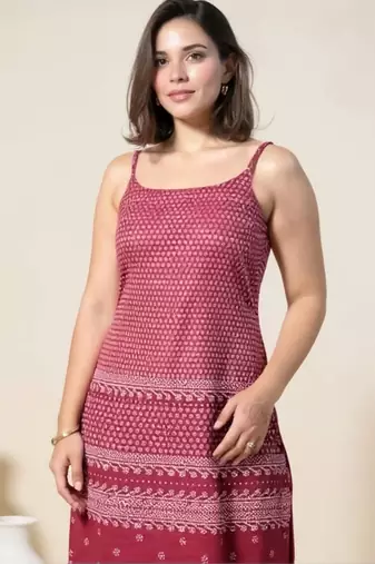 women ethnic motifs printed regular cotton kurta with trousers