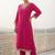women ethnic motifs embroidered regular thread work kurta with trousers