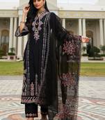 women ethnic motifs embroidered regular thread work kurta with trousers & with dupatta