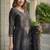 women ethnic motifs embroidered regular liva kurta with trousers & with dupatta
