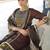 women ethnic motifs printed regular cotton kurta with trousers & with dupatta