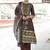 women ethnic motifs printed regular cotton kurta with trousers & with dupatta