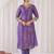 women floral printed regular thread work kurta with trousers & with dupatta