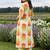 women printed regular cotton kurta with trousers