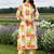 women printed regular cotton kurta with trousers