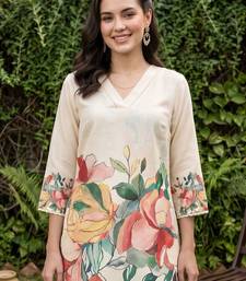 floral printed regular kurta with trousers & with dupatta