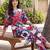 women printed regular kurta with trousers