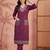women ethnic motifs embroidered regular thread work cotton kurta with trousers