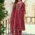 women floral embroidered regular thread work kurta with trousers & with dupatta