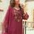 women floral embroidered regular thread work kurta with trousers & with dupatta