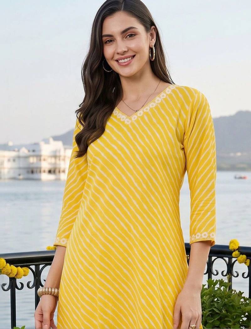 women printed regular cotton kurta with palazzos