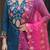 women ethnic motifs embroidered regular thread work kurta with trousers & with dupatta