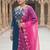 women ethnic motifs embroidered regular thread work kurta with trousers & with dupatta
