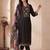 women floral embroidered regular thread work liva kurta with trousers & with dupatta