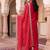 women ethnic motifs regular mirror work kurta with trousers & with dupatta