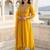 women ethnic motifs embroidered empire thread work liva kurta with trousers & with dupatta