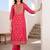 women ethnic motifs printed regular cotton kurta with trousers