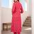 women ethnic motifs printed regular cotton kurta with trousers
