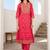women ethnic motifs printed regular cotton kurta with trousers