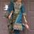 women ethnic motifs printed regular mirror work cotton kurta with trousers & with dupatta