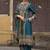 women ethnic motifs printed regular mirror work cotton kurta with trousers & with dupatta