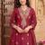 women ethnic motifs embroidered regular thread work kurta with trousers & with dupatta