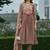 women floral embroidered empire thread work silk kurta with trousers & with dupatta