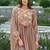 women floral embroidered empire thread work silk kurta with trousers & with dupatta