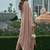 women floral embroidered empire thread work silk kurta with trousers & with dupatta