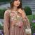 women floral embroidered empire thread work silk kurta with trousers & with dupatta