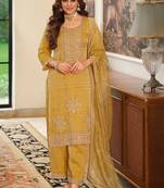 women ethnic motifs embroidered regular sequinned kurta with patiala & with dupatta