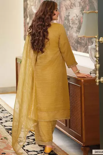women ethnic motifs embroidered regular sequinned kurta with patiala & with dupatta