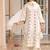 women ethnic motifs embroidered regular thread work cotton kurta with palazzos & with dupatta