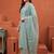 women embroidered regular thread work kurta with trousers & with dupatta