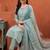 women embroidered regular thread work kurta with trousers & with dupatta