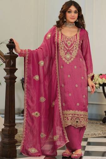 women ethnic motifs embroidered regular gotta patti kurta with patiala & with dupatta