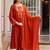 women ethnic motifs embroidered regular thread work kurta with trousers & with dupatta
