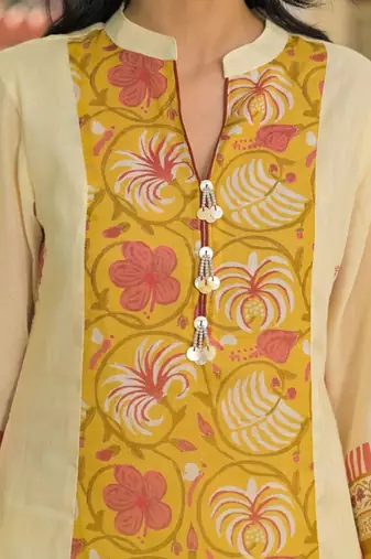 women floral printed regular cotton kurta with palazzos