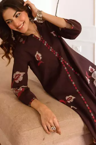 women floral printed regular cotton kurta with palazzos
