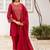 women ethnic motifs embroidered regular thread work kurta with patiala & with dupatta