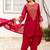 women ethnic motifs embroidered regular thread work kurta with patiala & with dupatta